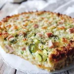 Crostata di riso con prosciutto di pollo cotto stracchino e zucchine