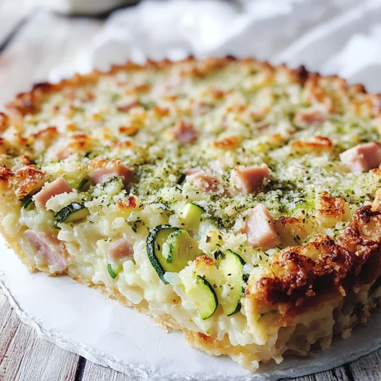 Crostata di riso con prosciutto di pollo cotto stracchino e zucchine