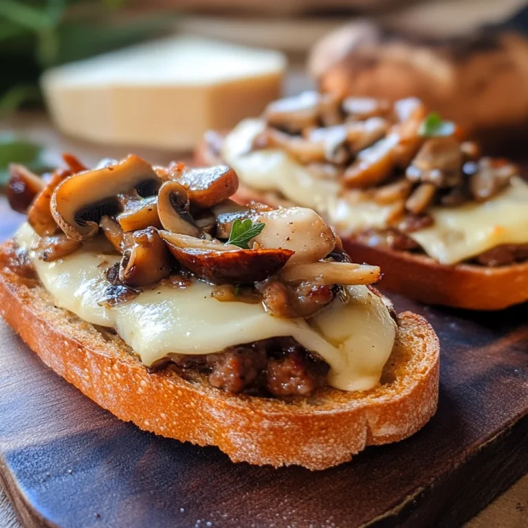 Crostini con salsiccia e funghi
