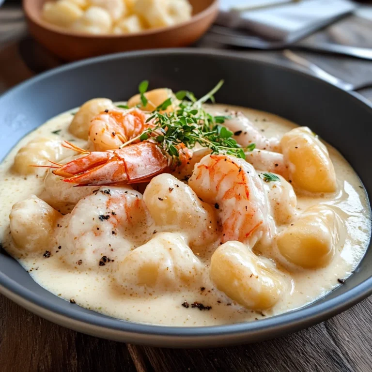 Gnocchi alla crema di scampi