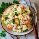 Insalata di patate con totani e gamberi