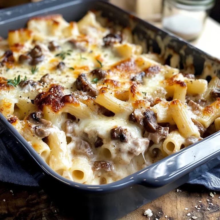 Pasta al forno con funghi e salsiccia