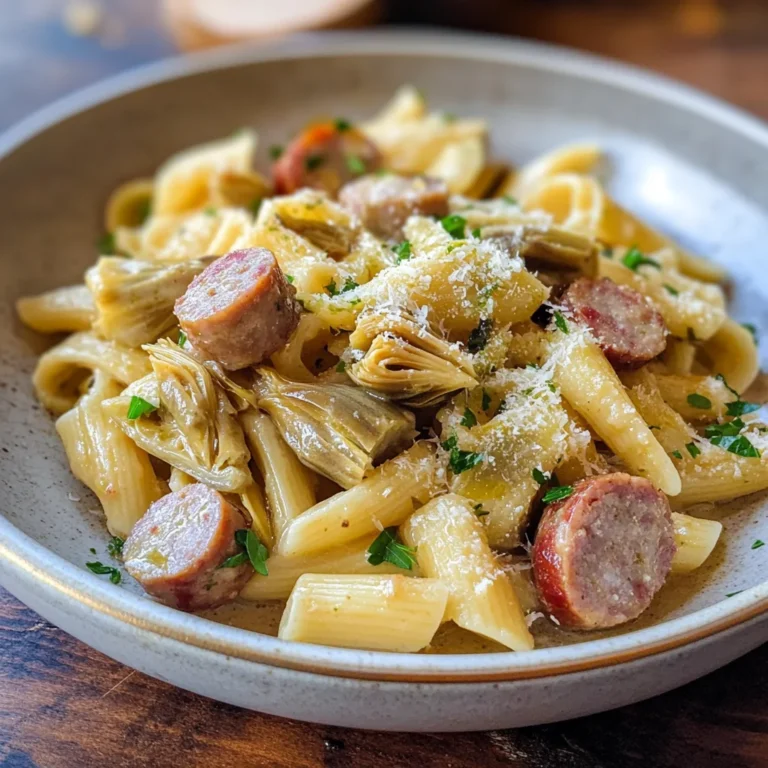Pasta con carciofi e salsiccia