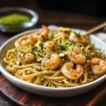 Pasta con gamberi e pistacchio