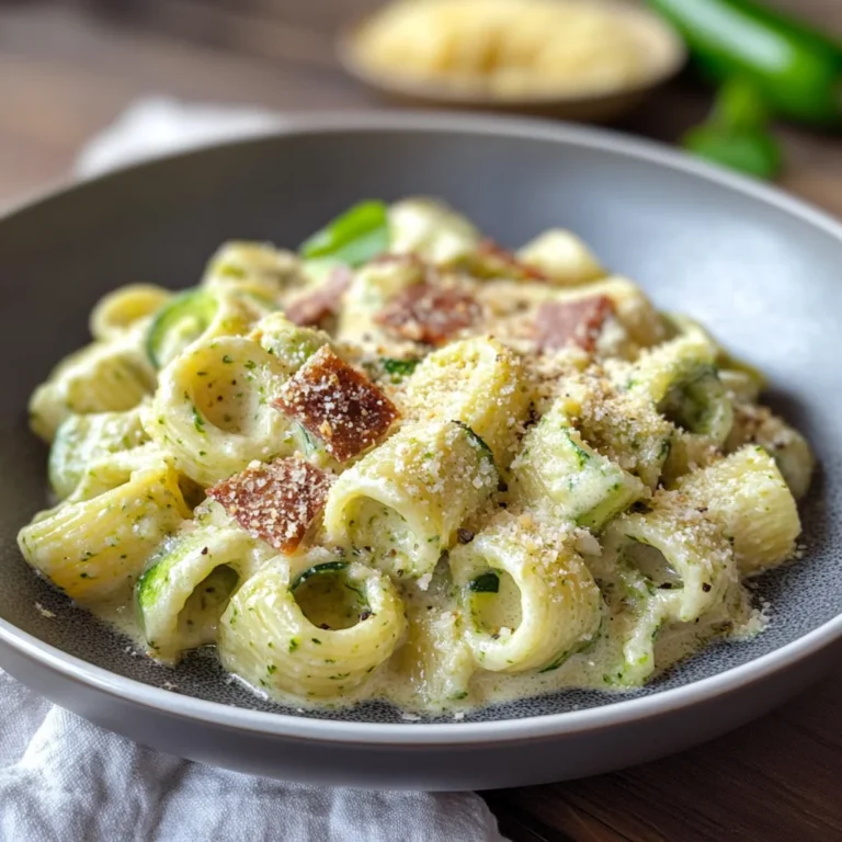 Pasta cremosa zucchine e speck