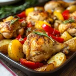 Pollo arrosto patate e peperoni