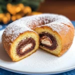 Rotolo di pandoro con nutella