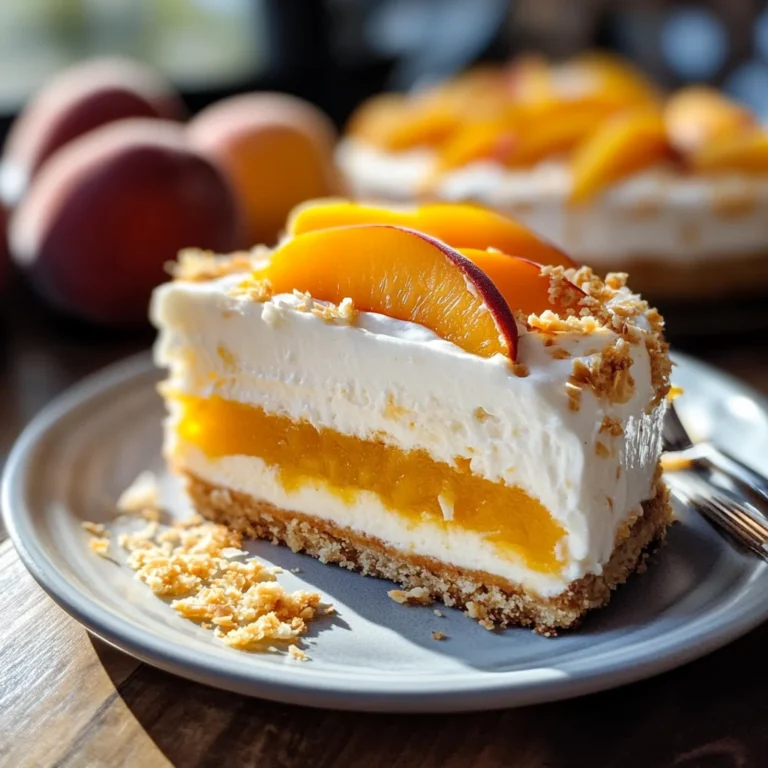 Torta fredda pesche e cocco